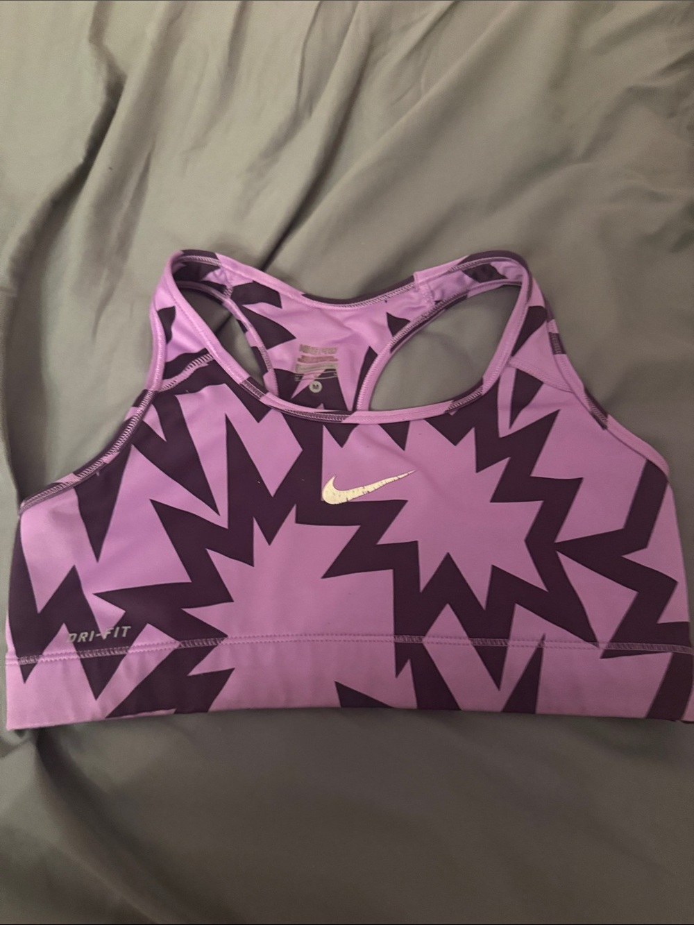 Nike Light Purple and Dark Purple Printed Racerback Sports Bra